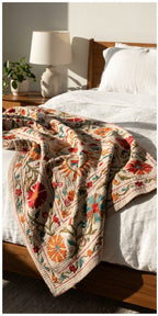 Rock Passage Reversible Luxury Vintage Suzani Kantha Throw