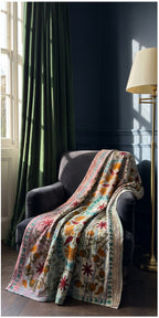 Rock Passage Reversible Luxury Vintage Suzani Kantha Throw