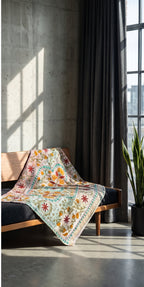 Rock Passage Reversible Luxury Vintage Suzani Kantha Throw