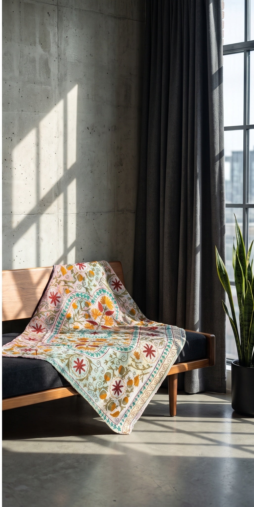 Rock Passage Reversible Luxury Vintage Suzani Kantha Throw