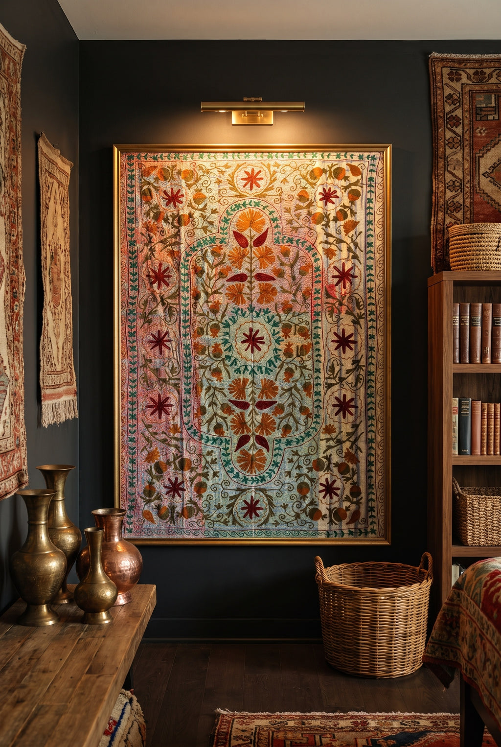 Rock Passage Reversible Luxury Vintage Suzani Kantha Throw