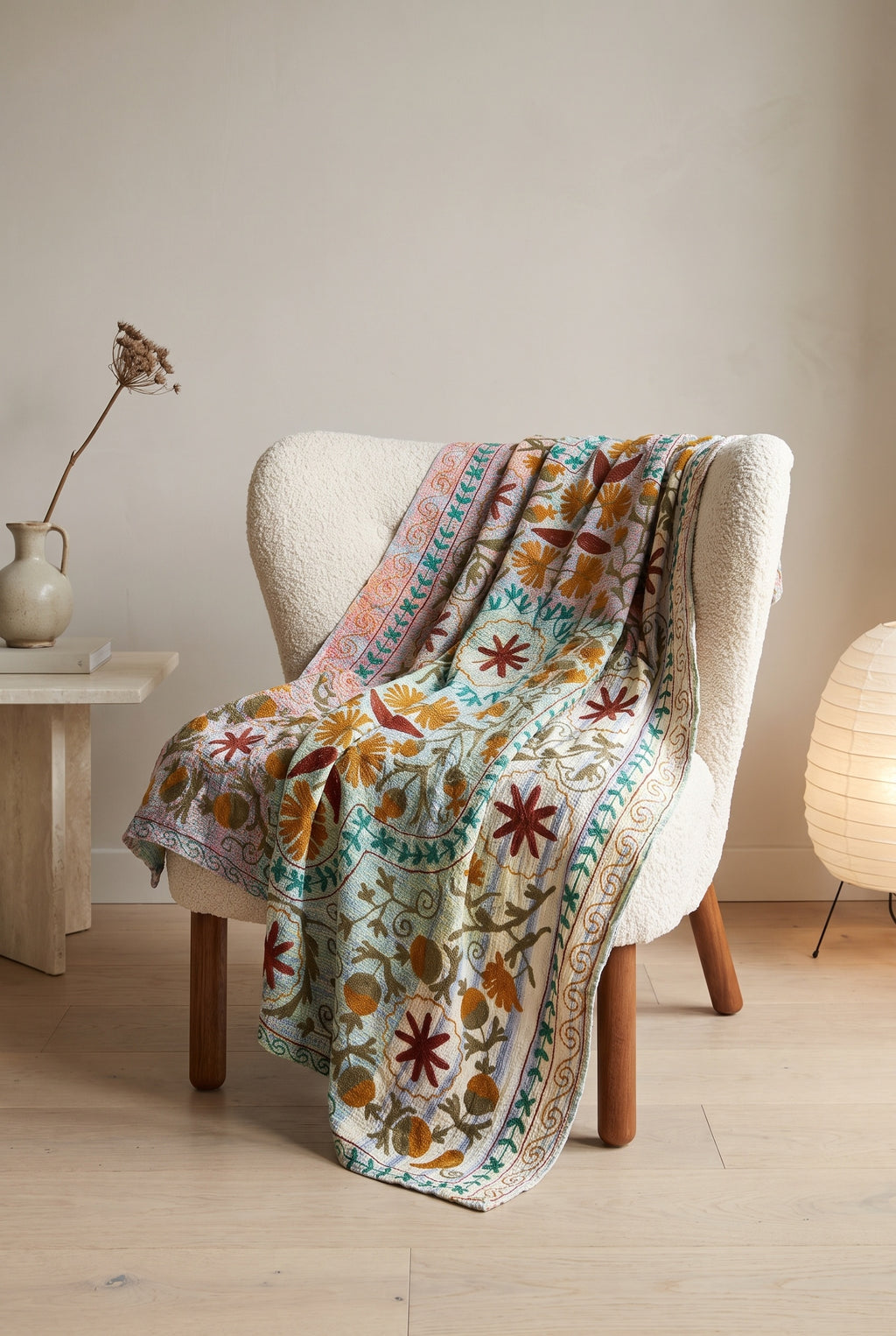Rock Passage Reversible Luxury Vintage Suzani Kantha Throw