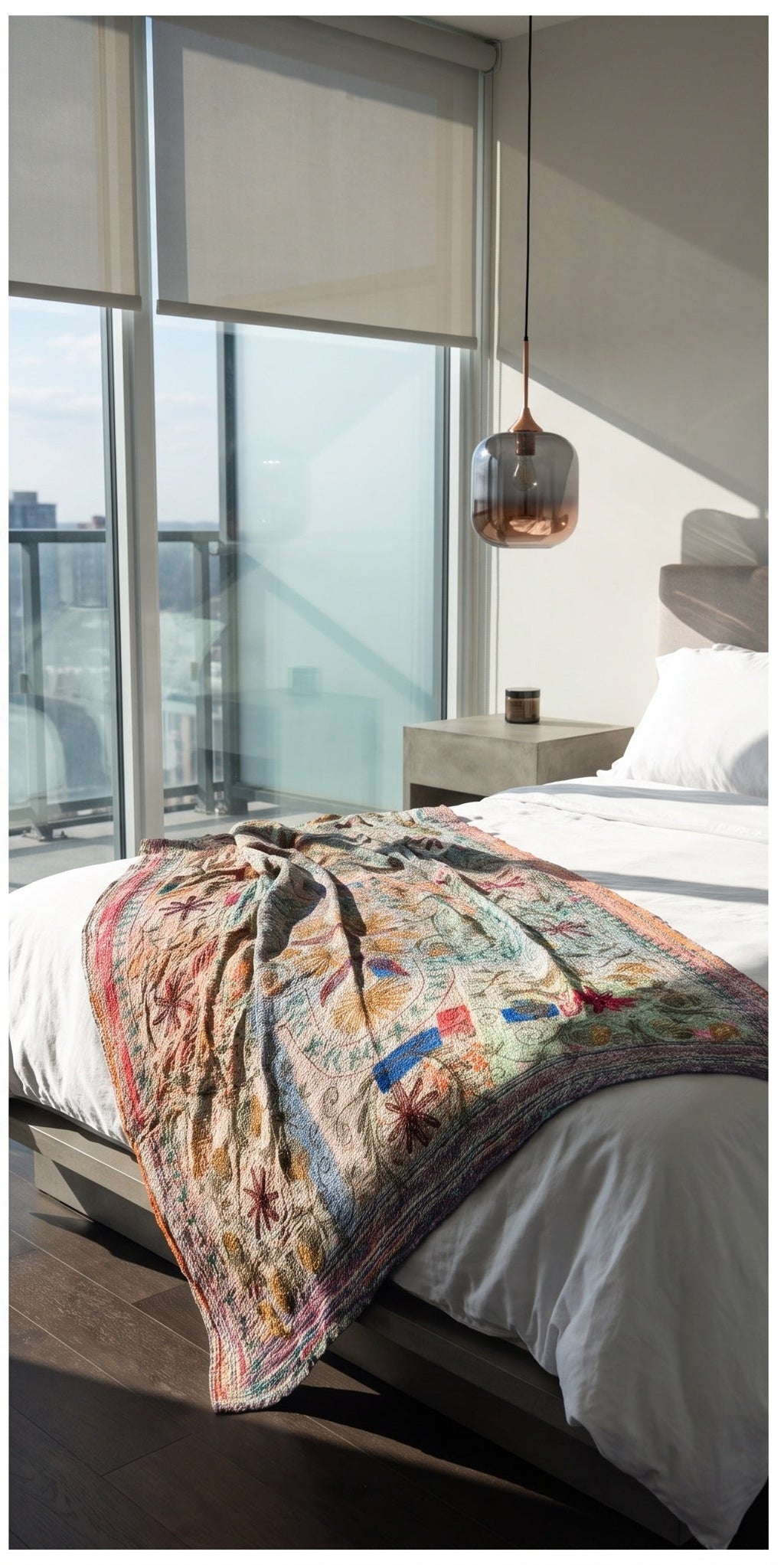Rock Passage Reversible Luxury Vintage Suzani Kantha Throw