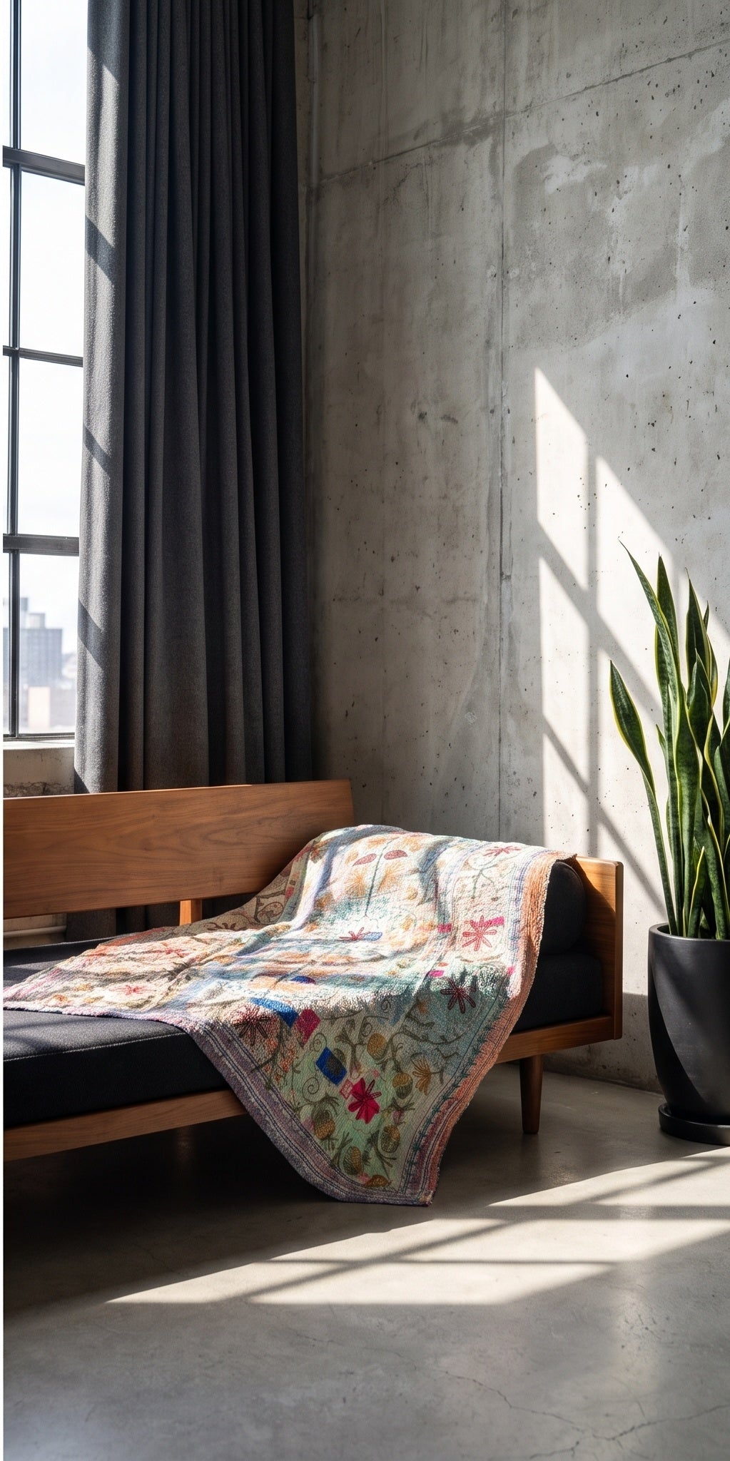 Rock Passage Reversible Luxury Vintage Suzani Kantha Throw