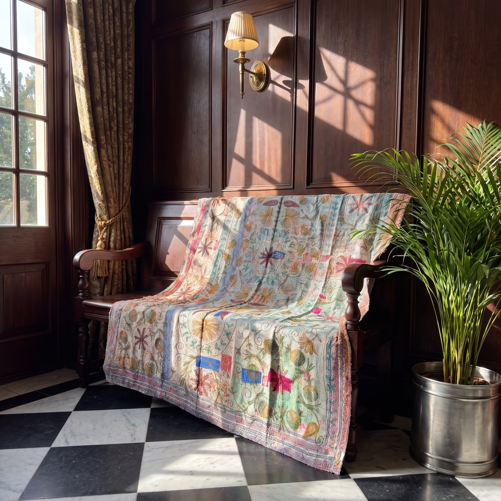 Rock Passage Reversible Luxury Vintage Suzani Kantha Throw