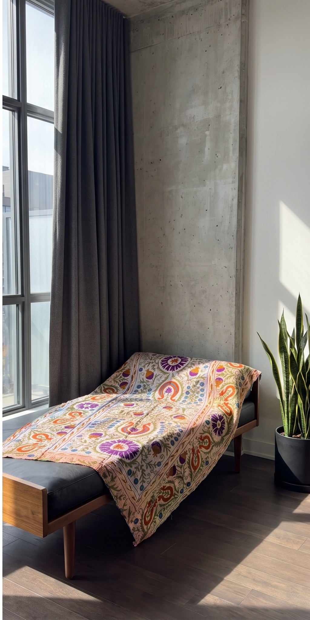 Bloom Passage Reversible Luxury Vintage Suzani Kantha Throw