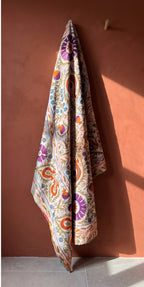 Bloom Passage Reversible Luxury Vintage Suzani Kantha Throw