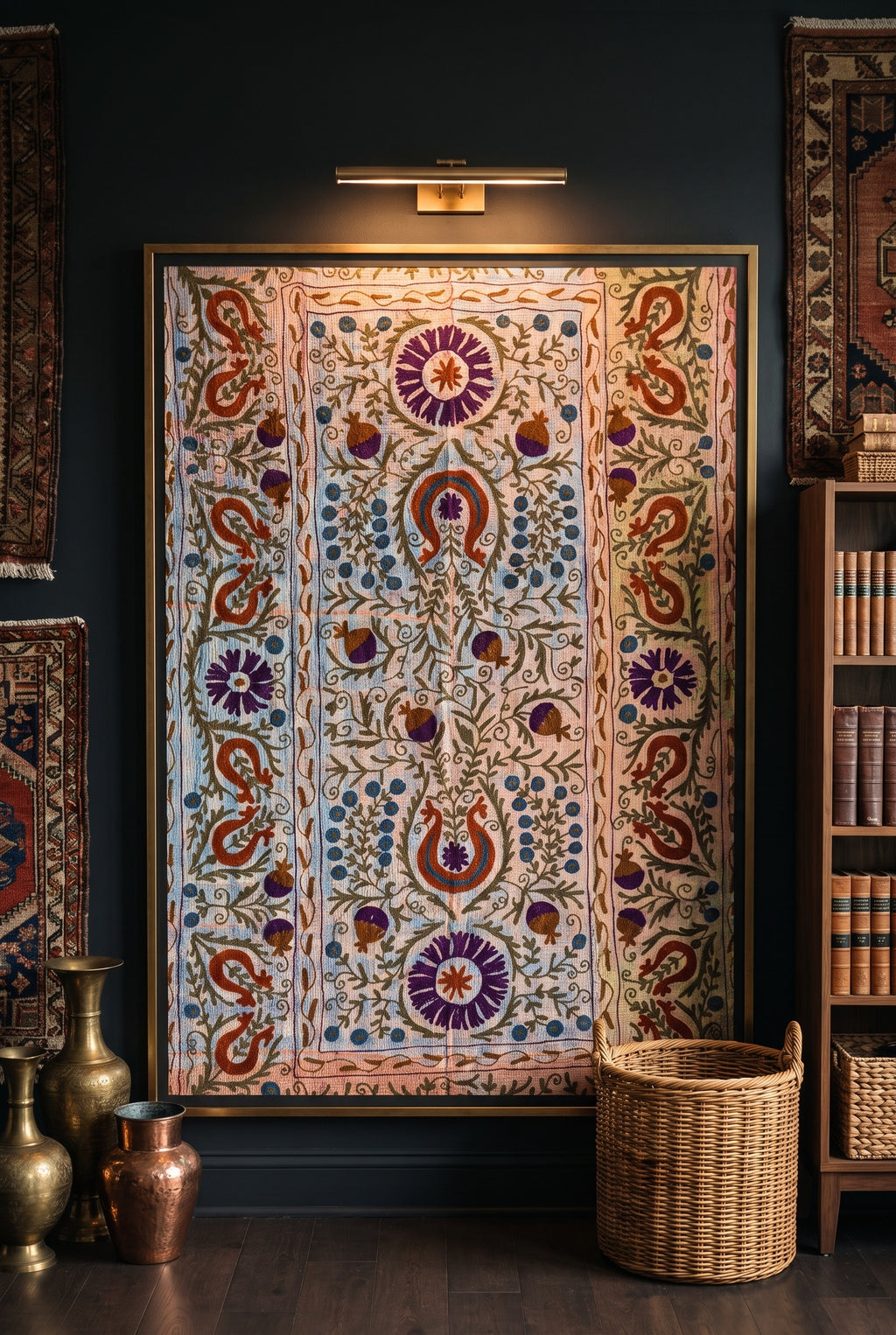 Bloom Passage Reversible Luxury Vintage Suzani Kantha Throw