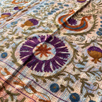 Bloom Passage Reversible Luxury Vintage Suzani Kantha Throw