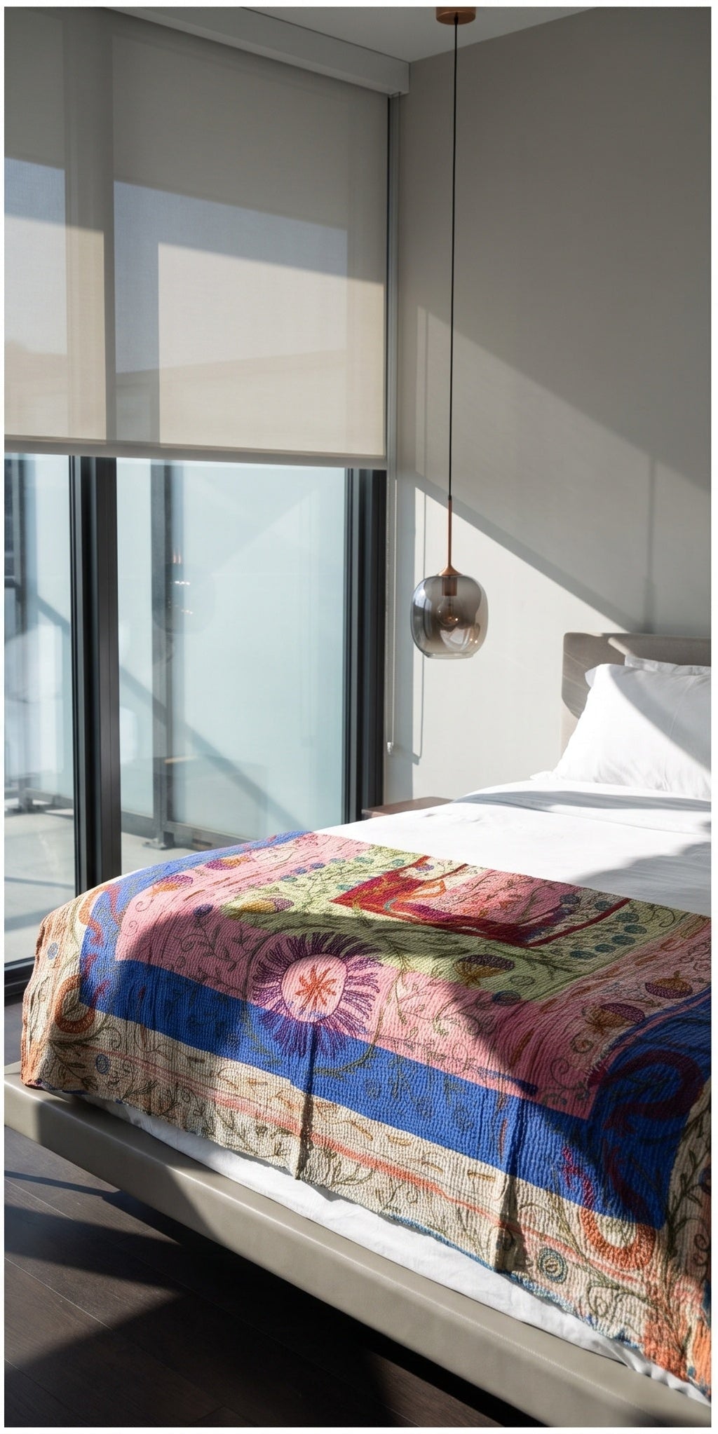 Bloom Passage Reversible Luxury Vintage Suzani Kantha Throw