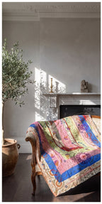 Bloom Passage Reversible Luxury Vintage Suzani Kantha Throw