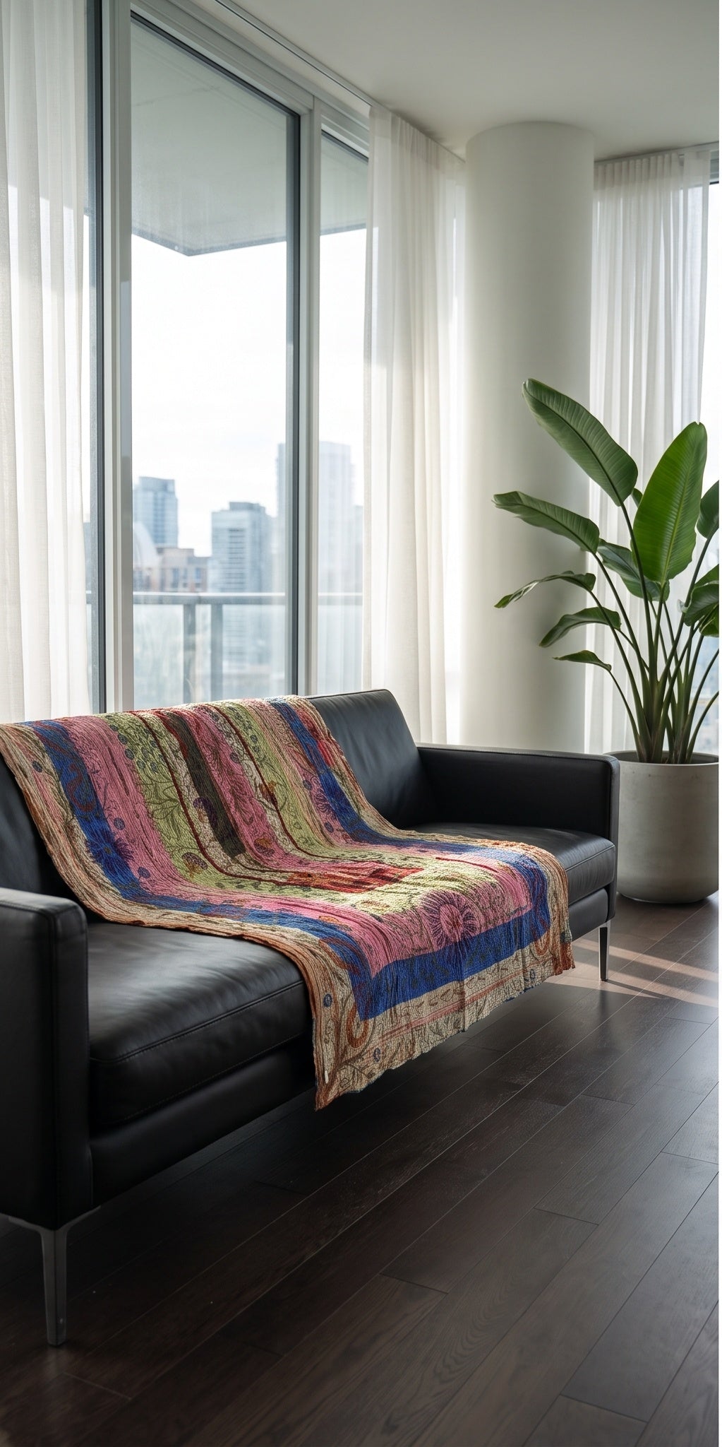 Bloom Passage Reversible Luxury Vintage Suzani Kantha Throw
