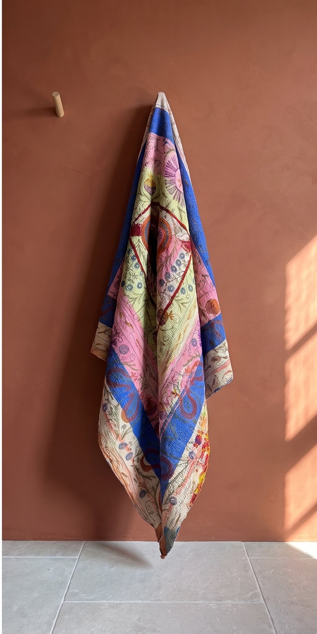 Bloom Passage Reversible Luxury Vintage Suzani Kantha Throw