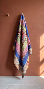 Bloom Passage Reversible Luxury Vintage Suzani Kantha Throw
