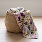 Heirloom Verse Reversible Luxury Vintage Suzani Kantha Throw