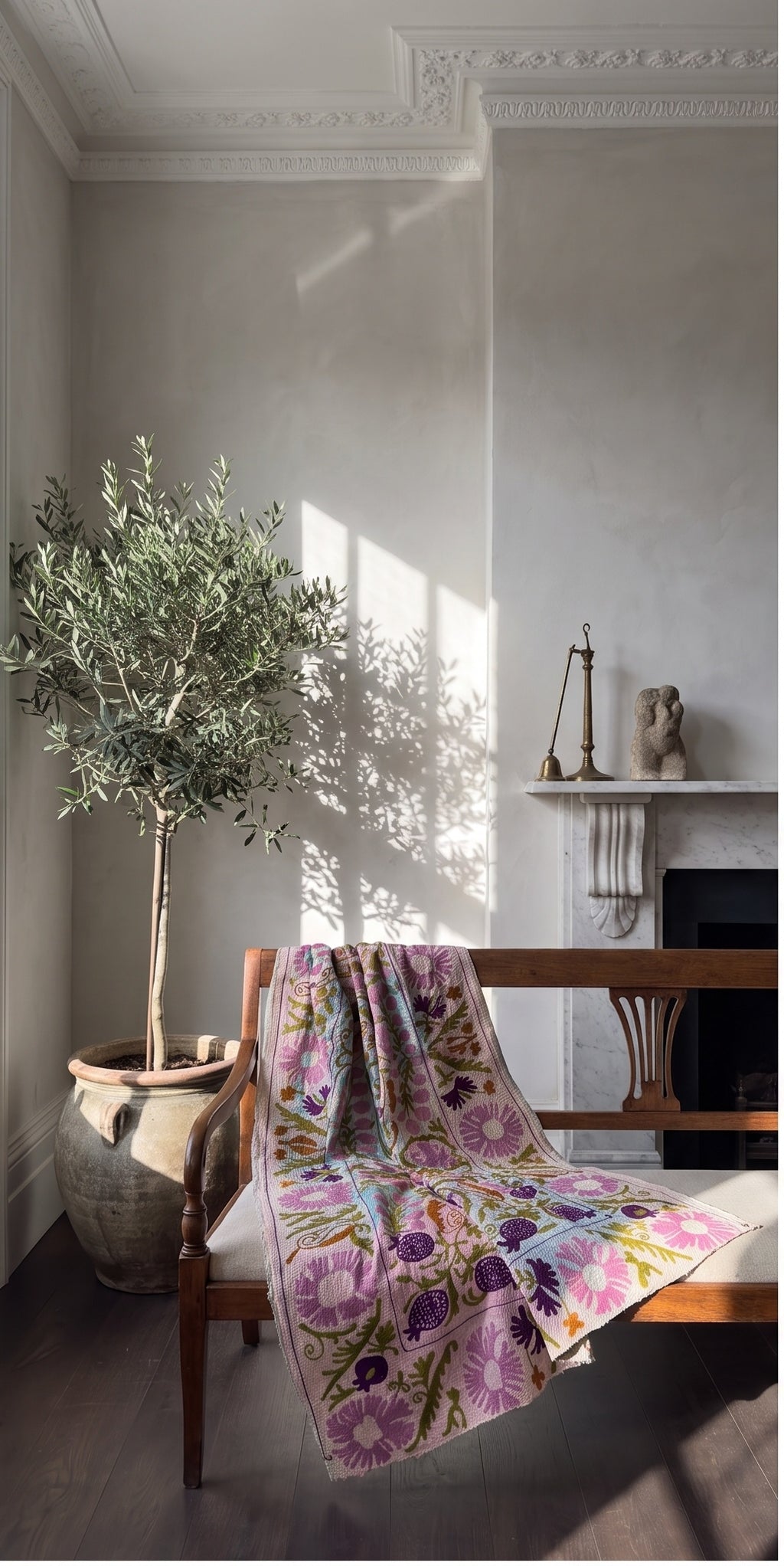 Heirloom Verse Reversible Luxury Vintage Suzani Kantha Throw