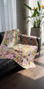 Heirloom Verse Reversible Luxury Vintage Suzani Kantha Throw
