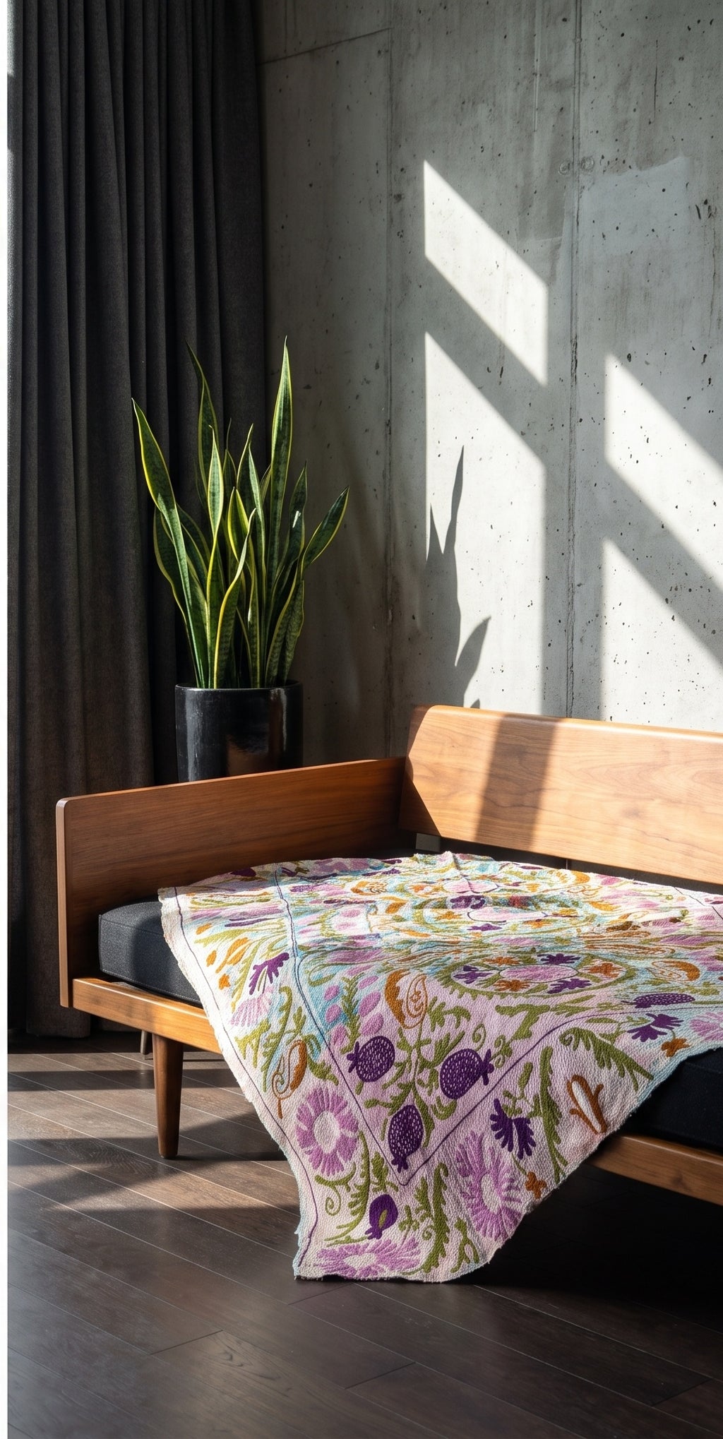Heirloom Verse Reversible Luxury Vintage Suzani Kantha Throw