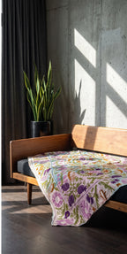 Heirloom Verse Reversible Luxury Vintage Suzani Kantha Throw