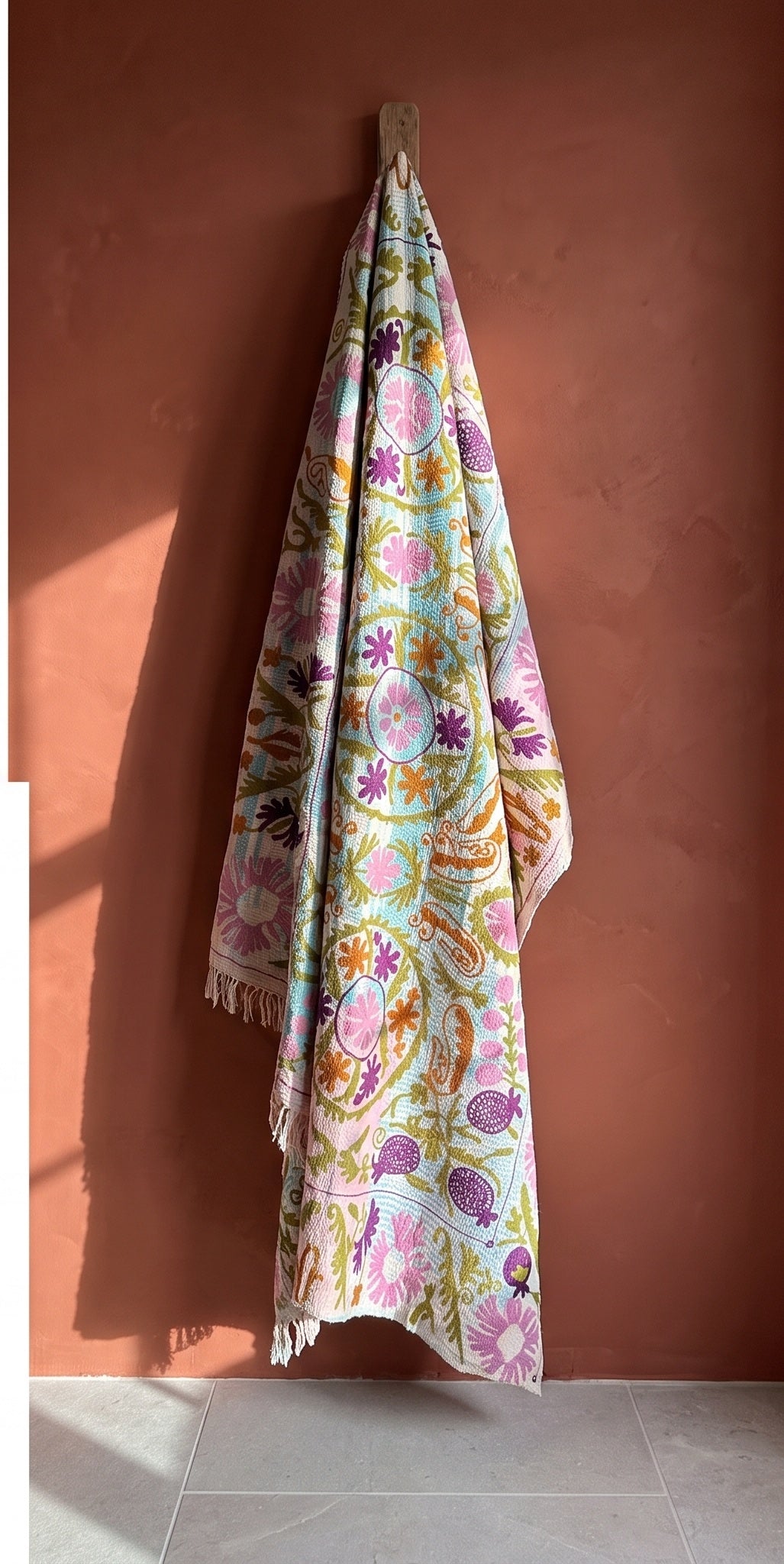 Heirloom Verse Reversible Luxury Vintage Suzani Kantha Throw