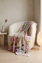 Heirloom Verse Reversible Luxury Vintage Suzani Kantha Throw