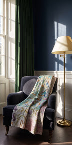 Heirloom Verse Reversible Luxury Vintage Suzani Kantha Throw