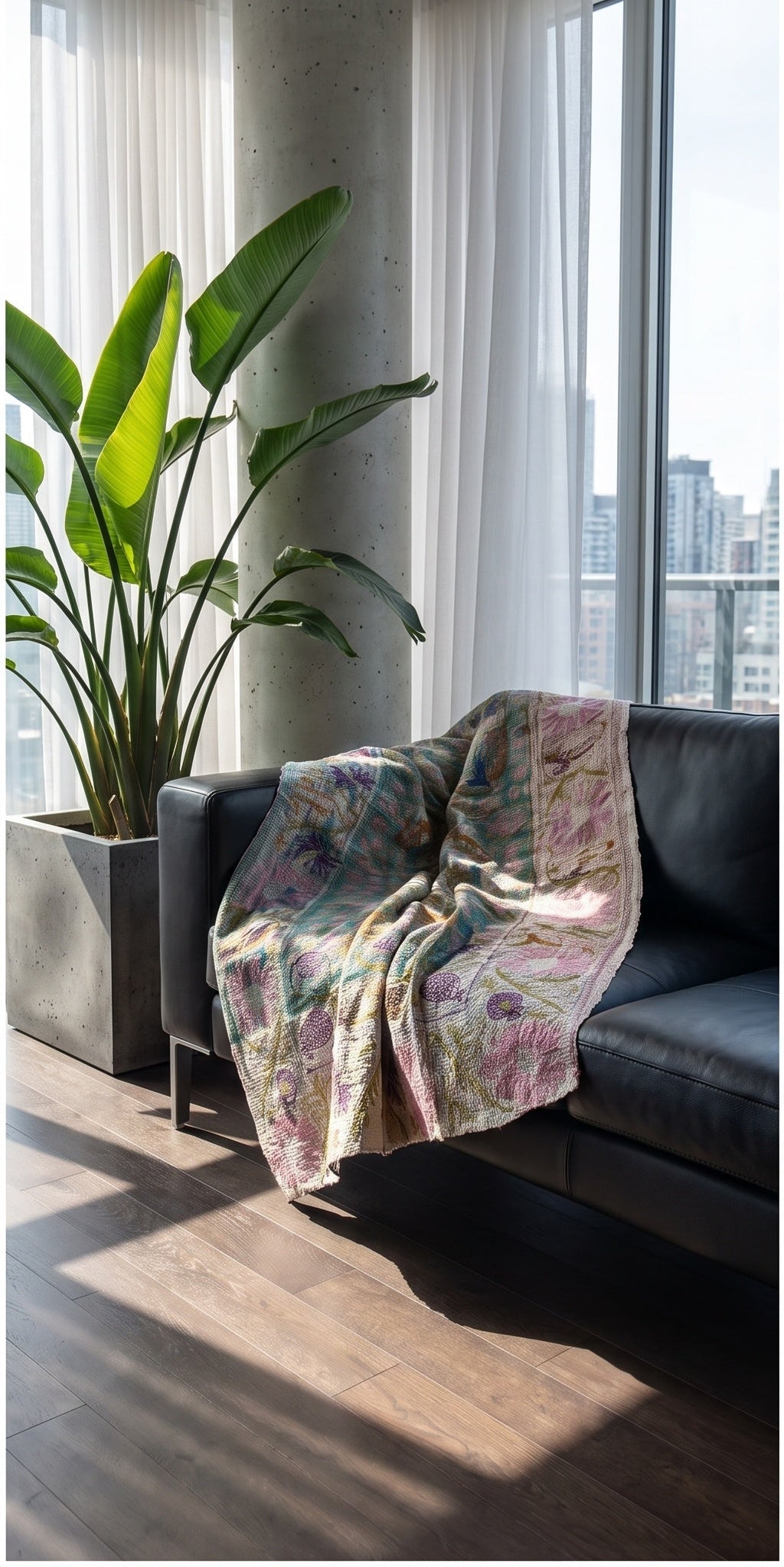 Heirloom Verse Reversible Luxury Vintage Suzani Kantha Throw
