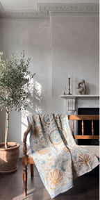 Garden Reverie Reversible Luxury Vintage Suzani Kantha Throw
