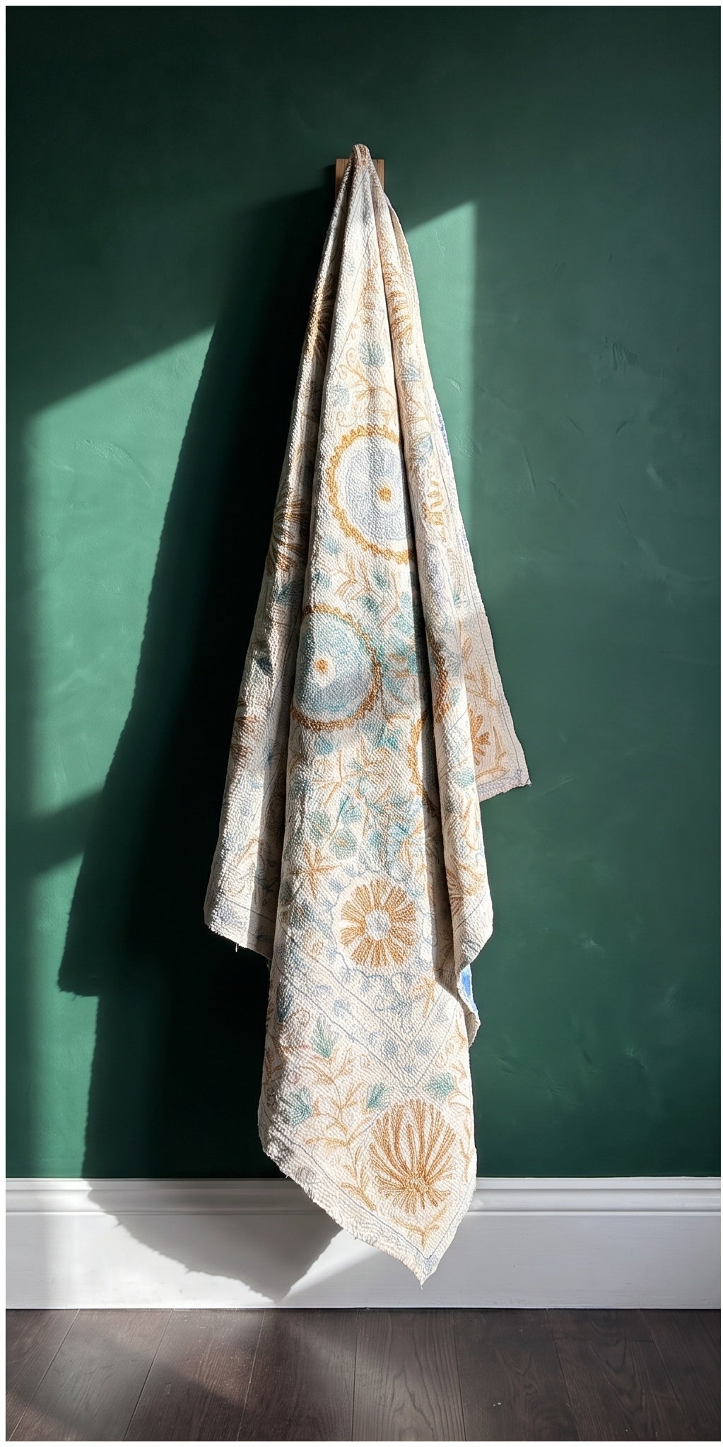 Garden Reverie Reversible Luxury Vintage Suzani Kantha Throw