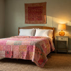 Golden Maple Handmade Patola Kantha KING  Bedspread