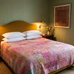 Golden Maple Handmade Patola Kantha KING  Bedspread
