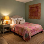 Golden Maple Handmade Patola Kantha KING  Bedspread