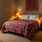 Lush Fern Handmade Vintage Cotton Kantha King Bedspread
