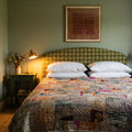Amber Bloom Handmade Patola Kantha KING Bedspread
