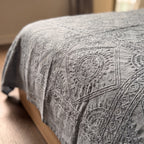 Scarlet Paintbrush Handmade Mirrorwork Luxury Embroidered Bedspread