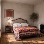 Indigo Dream Handmade Kantha Applique Queen Bedspread