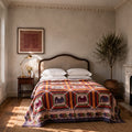 Indigo Dream Handmade Kantha Applique Queen Bedspread