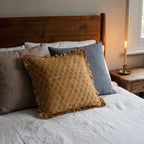 Azure Bloom Cushion Cover