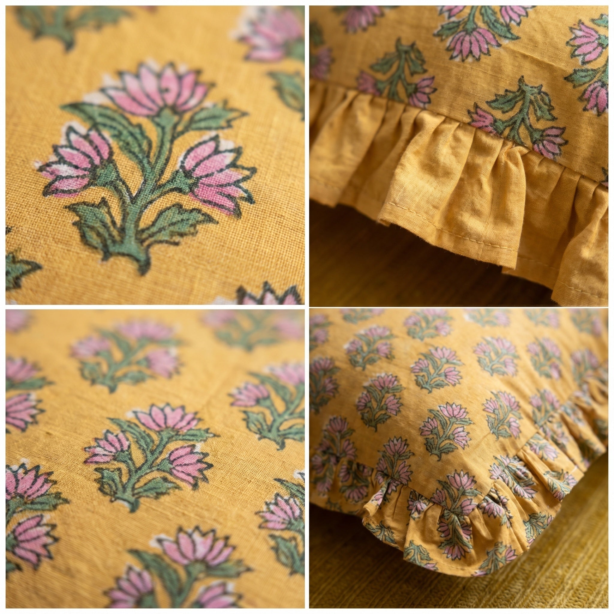 Azure Bloom Cushion Cover