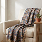 Terra Fern Handmade Bagru Block Print Throw