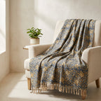 Serene Indigo Handmade Bagru Block Print Throw