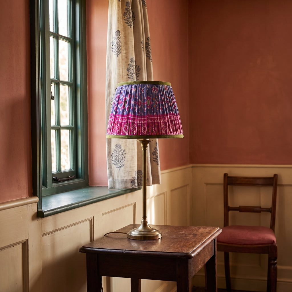 Summer Meadow Luxury Handmade Pleated Cotton UNO Lampshade
