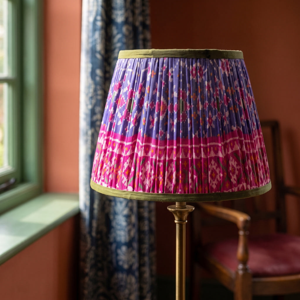 Summer Meadow Luxury Handmade Pleated Cotton UNO Lampshade