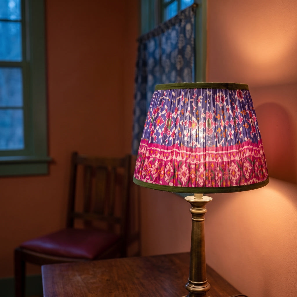 Summer Meadow Luxury Handmade Pleated Cotton UNO Lampshade