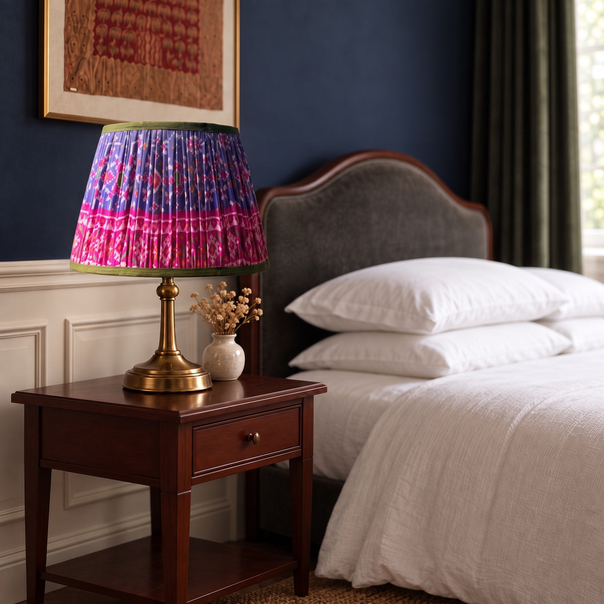 Summer Meadow Luxury Handmade Pleated Cotton UNO Lampshade