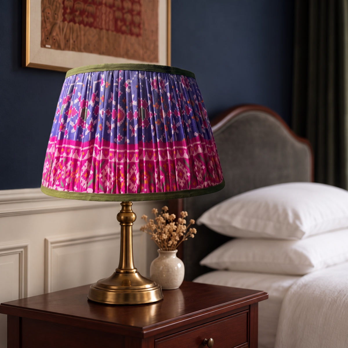 Summer Meadow Luxury Handmade Pleated Cotton UNO Lampshade