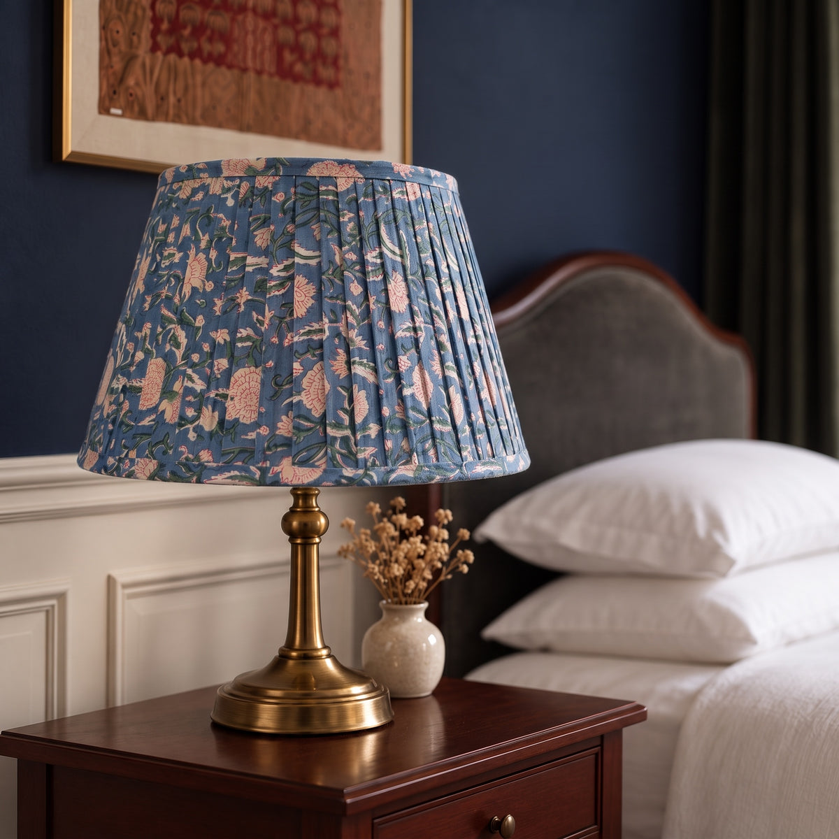 Whisper Mist Luxury Handmade Pleated Cotton UNO Lampshade