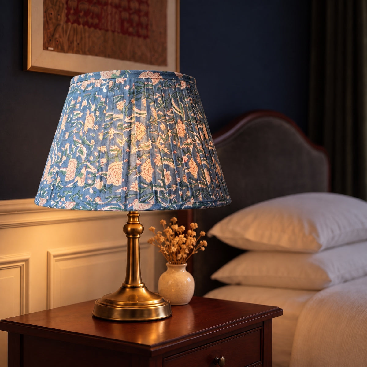 Whisper Mist Luxury Handmade Pleated Cotton UNO Lampshade