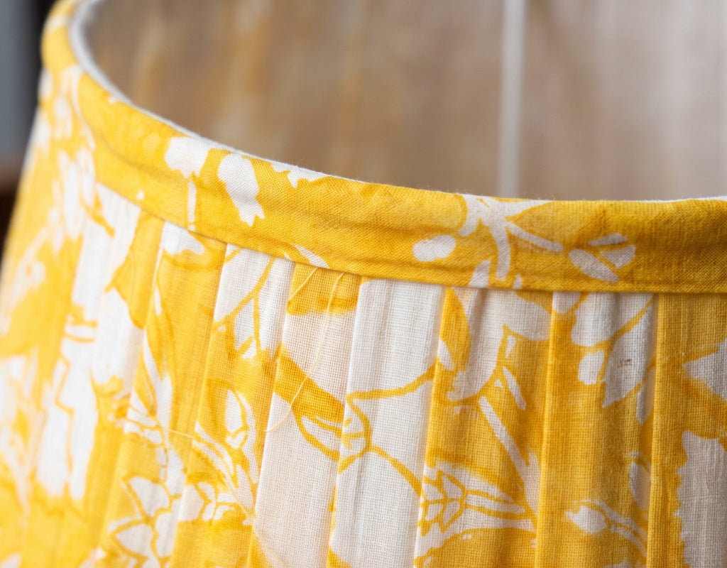 Morning Meadow Luxury Handmade Pleated Cotton UNO Lampshade