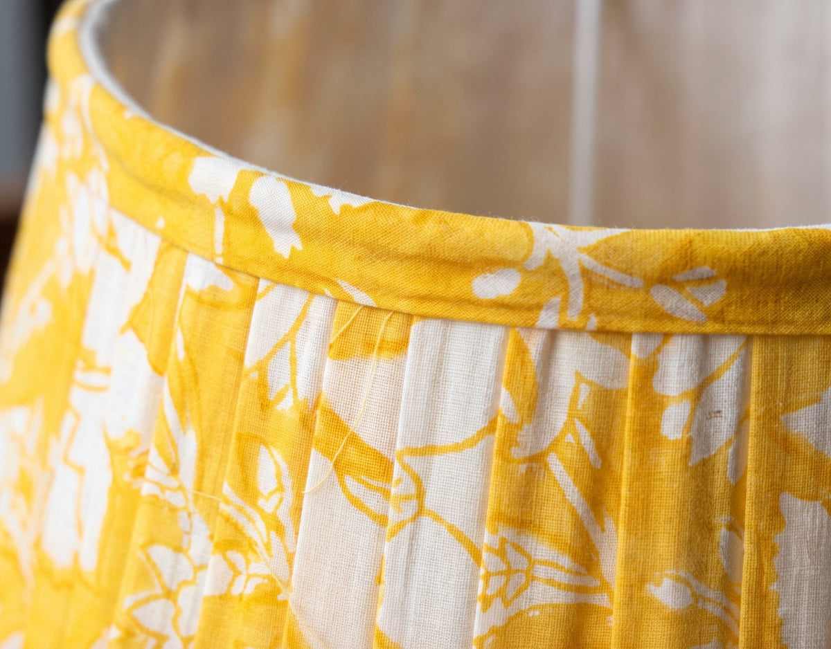 Morning Meadow Luxury Handmade Pleated Cotton UNO Lampshade